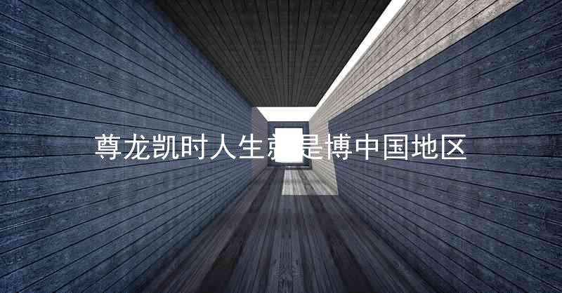 尊龙凯时人生就是博中国地区